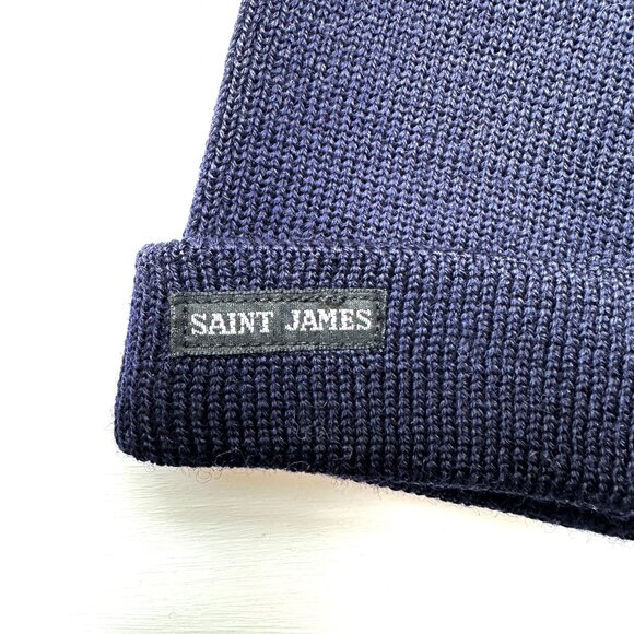 Saint James made in France Nautical Sailing 100% wool mothproofing Navy Hat - Picture 2 of 4